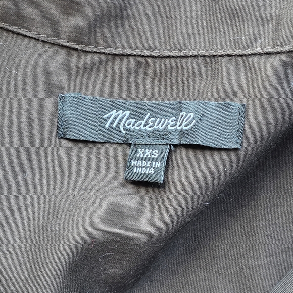 Madewell Top Womens Utility Long-Sleeve Popover Top Brown Size XXS - Picture 4 of 7